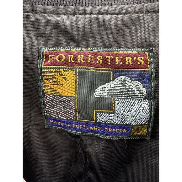 Forresters Mens Windbreaker Size Large Gray Plaid Long Sleeve V-Neck - Picture 4 of 10